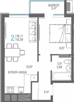 1-к кв. Крым, Симферопольский район, Гвардейское пгт, Республика жилой ...