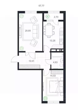 2-к кв. Дагестан, Каспийск просп. Акулиничева (67.77 м)