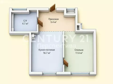 1-комнатная квартира: Москва, улица Крузенштерна, 3к3 (34.6 м)