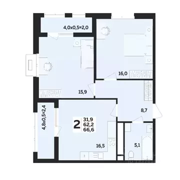 2-к кв. Адыгея, Тахтамукайский район, Старобжегокайское с/пос, Новая ...