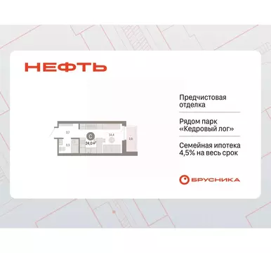 Студия Ханты-Мансийский АО, Сургут 1-й мкр, Нефть жилой комплекс ...