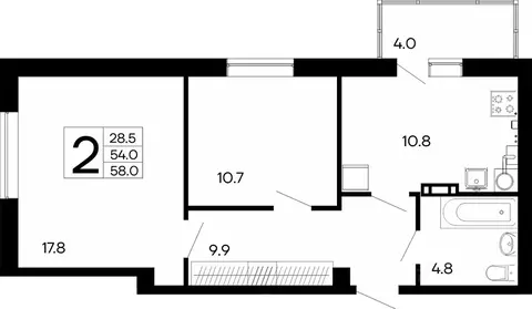 1-к кв. Крым, Феодосия ш. Симферопольское, 48к1 (53.1 м)