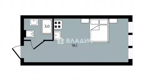 Квартира-студия: Санкт-Петербург, проспект Энергетиков, 2к2 (21.1 м)