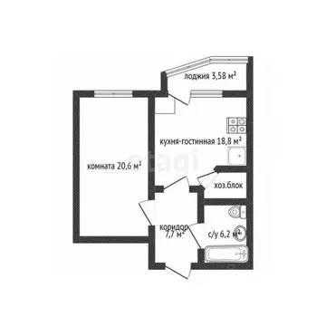 1-к кв. Смоленская область, Смоленск Запольный пер., 3А (53.3 м)