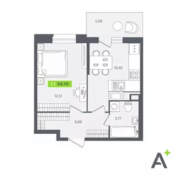 1-к кв. Ленинградская область, Кудрово г. Всеволожский район, ...