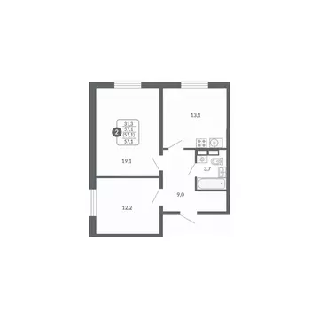 2-к кв. Кировская область, Киров ул. Потребкооперации, 34к1 (57.1 м)