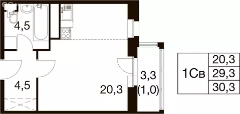 Квартира-студия: Балашиха, микрорайон Гагарина, Проектная улица, 4 ...