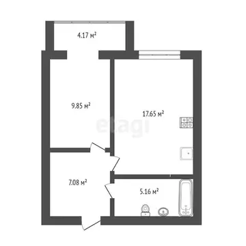 1-комнатная квартира: Тюмень, Широтная улица, 158 (39.9 м)