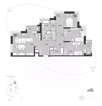 3-к кв. Тульская область, Тула ул. Фридриха Энгельса, 74 (118.5 м)