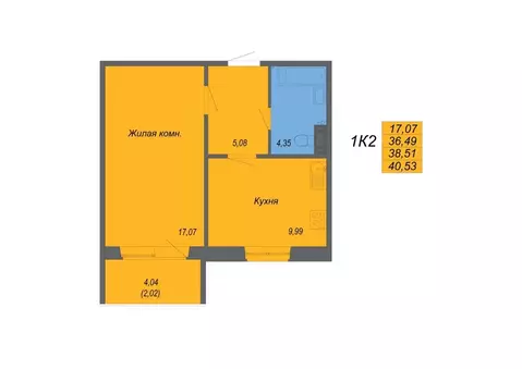 1-к кв. Хабаровский край, Хабаровск Совхозная ул., 73/4 (40.53 м)