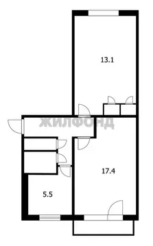 2-комнатная квартира: Бердск, Микрорайон, 22А (42.9 м)