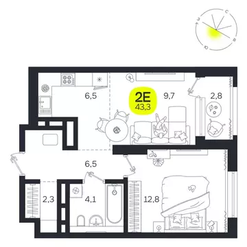 2-к кв. Свердловская область, Екатеринбург Южная Ботаника жилрайон, ...