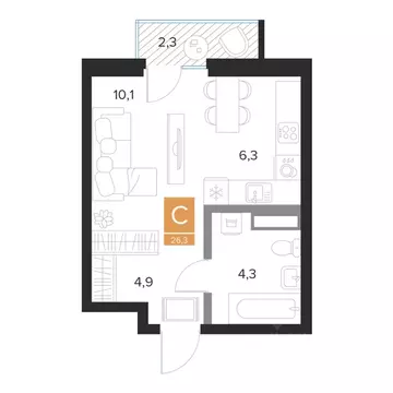 Студия Курская область, Курск Парковый квартал Чувства жилой комплекс ...