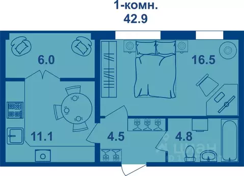 1-к кв. Костромская область, Кострома Магистральная ул., 71 (40.1 м)