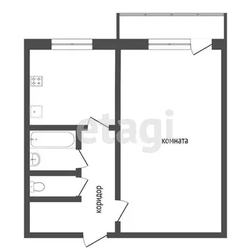 1-комнатная квартира: Златоуст, Генераторная улица, 3 (28.1 м)
