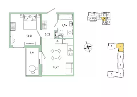 1-к кв. Ленинградская область, Гатчина Въезд мкр,  (42.55 м)