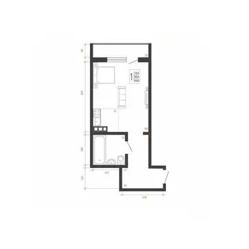 1-к кв. Иркутская область, Иркутск Сарафановская ул. (34.4 м)