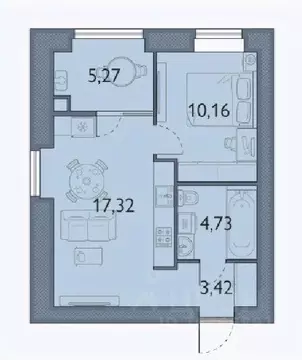 1-к кв. Брянская область, Брянский район, пос. Мичуринский, ...