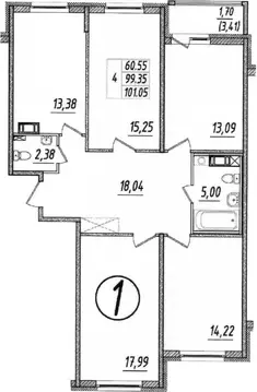 4-к кв. Ленинградская область, Всеволожский район, Кузьмоловский пгт ...