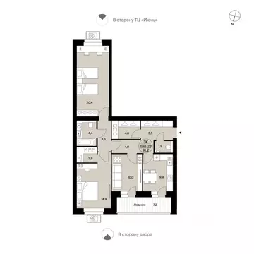 3-к кв. Коми, Сыктывкар Октябрьский просп., 137 (91.2 м)