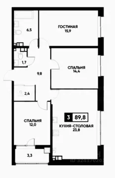 3-к кв. Ставропольский край, Ставрополь просп. Российский, 15к2 (90.0 ...