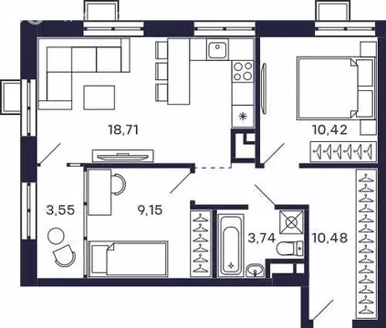 2-комнатная квартира: Красногорск, микрорайон Павшино, жилой комплекс ...