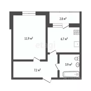 1-к кв. Тюменская область, Тюмень ул. Тимофея Чаркова, 69к1 (29.2 м)