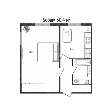 1-к кв. Брянская область, Брянск Ново-Советский пер., 48 (30.4 м)