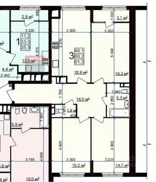 3-к кв. Рязанская область, Рязань Быстрецкая ул., 18к3 (88.4 м)