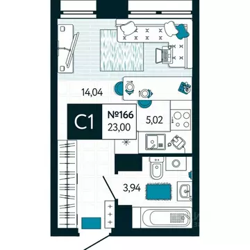 Студия Тульская область, Тула ул. Чмутова (23.0 м)