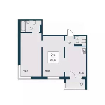 2-к кв. Новосибирская область, Новосибирск Игарская ул., 8 (64.6 м)