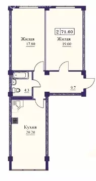 2-комнатная квартира: Ставропольский край, Минеральные Воды (71.6 м)