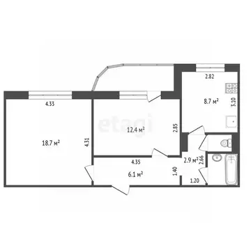 2-к кв. Пермский край, Пермь ул. Строителей, 8 (52.3 м)
