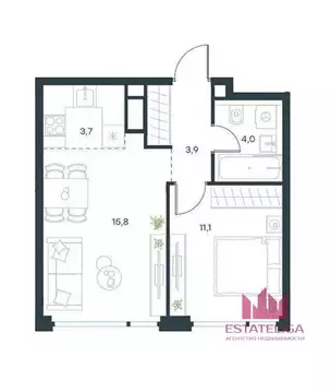 Свободной планировки кв. Москва ул. Крузенштерна, 6 (40.0 м)