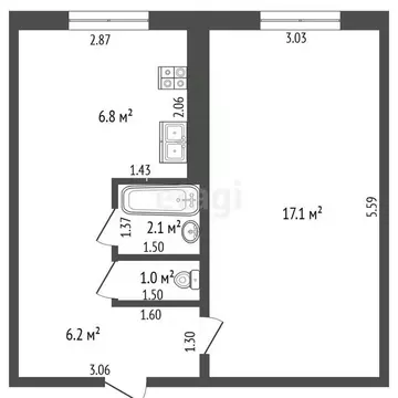 1-к кв. Мордовия, Лямбирский район, с. Берсеневка ул. Пролетарская, 25 ...