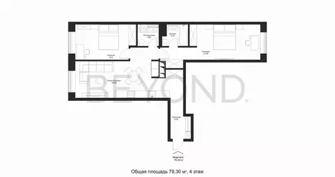 2-комнатная квартира: Санкт-Петербург, Петровский проспект, 9к2 (79.3 ...
