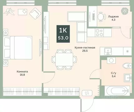 1-к кв. Курганская область, Курган Заозерный жилрайон, 6А мкр, ул. ...