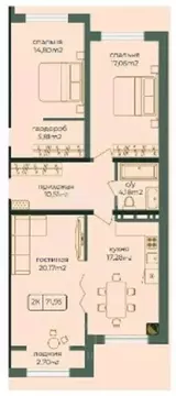 2-к кв. Дагестан, Каспийск просп. Акулиничева (71.95 м)
