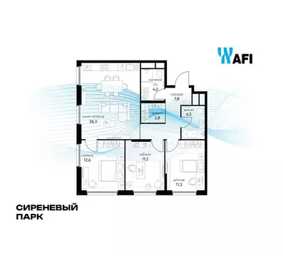 4-к кв. Москва Сиреневый парк жилой комплекс (80.6 м)
