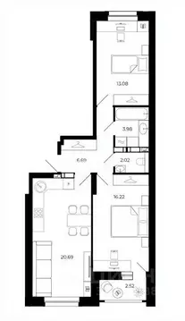 2-к кв. Липецкая область, Липецк ул. Буденного, 8В (63.43 м)