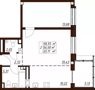 2-к кв. Калужская область, Обнинск Белкинская ул., 32 (59.25 м)