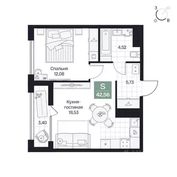 1-к кв. Волгоградская область, Волгоград просп. Имени В.И. Ленина, 59Г ...