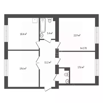 3-к кв. Красноярский край, Красноярск ул. Молокова, 8 (97.5 м)