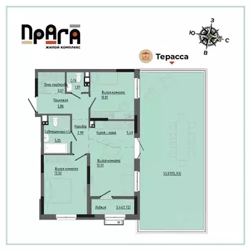 2-к кв. Удмуртия, Ижевск Комсомольская ул., 83 (78.42 м)