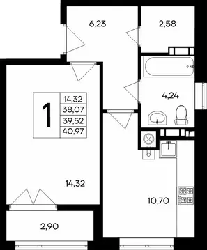 1-к кв. Крым, Евпатория Сезоны жилой комплекс (40.97 м)