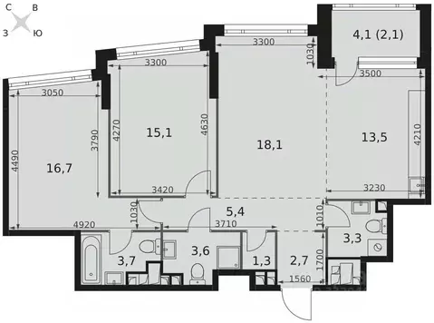 3-к кв. Москва Варшавское ш., 1 (85.5 м)