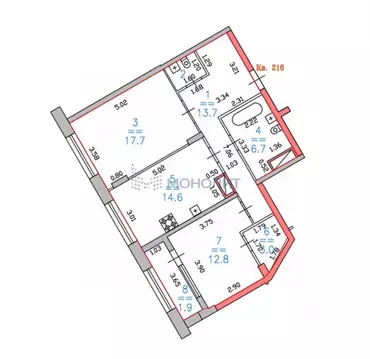 2-к кв. Нижегородская область, Нижний Новгород ул. Владимира ...