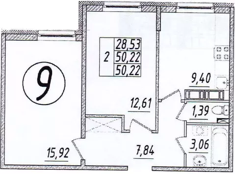 2-к кв. Ленинградская область, Всеволожский район, Кузьмоловский пгт ...