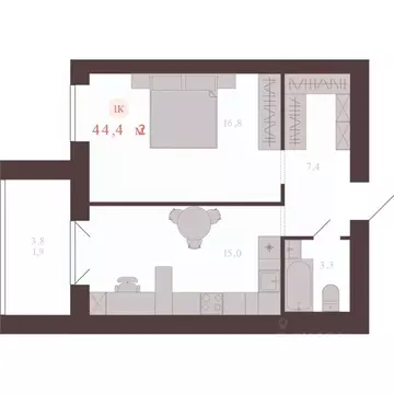 1-к кв. Алтайский край, Новоалтайск ул. Южсиба, 52А (44.4 м)