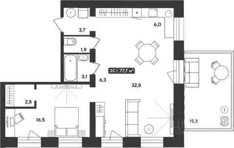 2-к кв. Новосибирская область, Мошковский район, пос. Октябрьский ул. ...